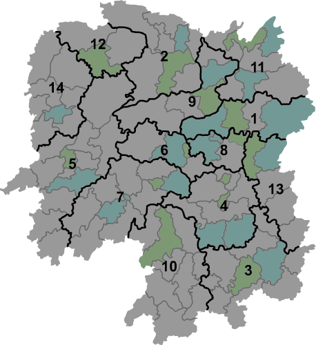 湖南省地级市行政区域图